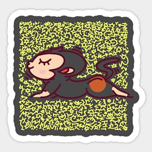 Cute Monkey Animal Yoga #7 Round Edition Sticker